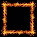 square fire frame isolated on black Royalty Free Stock Photo
