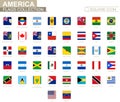 Square flags of America. From Anguilla to Venezuela