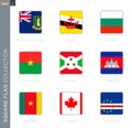 Square flags collection of the world