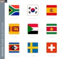 Square flags collection of the world