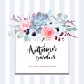 Square floral vector design card