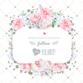 Square floral vector design frame