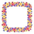 Square flower frame. Floral wreath. For Easter greeting card, wedding , birthday card, invitation.