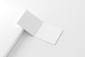 Square Folded Invitation Card With Envelope White Blank 3D Rendering Mockup Royalty Free Stock Photo