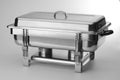 Square food warmer in polished steel