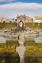 Square Fountain and Mannerist garden. Lazio, Italy. Royalty Free Stock Photo