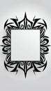 Square Frame with Abstract Black Pattern Royalty Free Stock Photo