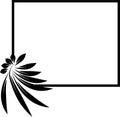 Square frame in black and white with simplistic floral ornament.