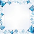a square frame with blue diamonds on a white background Royalty Free Stock Photo