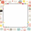 a square frame with a bunch of cute cats on it