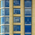 Square frame Close up of windows and decks of apartment