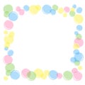 square frame of colored soap bubbles Royalty Free Stock Photo