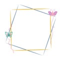 Square Frame With Colorful Butterfly Vector Image On White Background Royalty Free Stock Photo