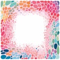 a square frame with colorful dots on a white background Royalty Free Stock Photo