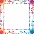 a square frame with colorful gems on it