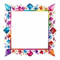 a square frame with colorful gems on it