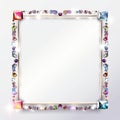 a square frame with colorful gems on it