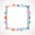 a square frame with colorful gems on it