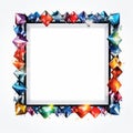 a square frame with colorful gems on it