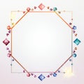 a square frame with colorful gems on a white background Royalty Free Stock Photo