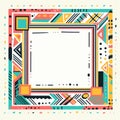 a square frame with a colorful pattern on it Royalty Free Stock Photo