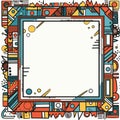 a square frame with a colorful pattern on it Royalty Free Stock Photo