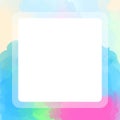 Square frame colorful water color for banner blank, blue pink banner frame with watercolor texture hand drawn, empty frame square Royalty Free Stock Photo