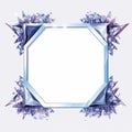 a square frame with crystals on a white background Royalty Free Stock Photo