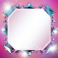 a square frame with diamonds on a pink background Royalty Free Stock Photo