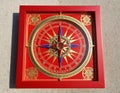 Chinese Feng Shui Compass Red Square Royalty Free Stock Photo