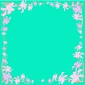Frame of flowers and leaves of lilies. Vector illustration. Royalty Free Stock Photo