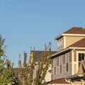 Square frame Looking up at upper floors of residential homes Royalty Free Stock Photo