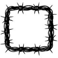 Black Barbed Wire Square Frame Vector Illustration Royalty Free Stock Photo