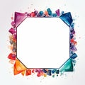 a square frame made of colorful gems on a white background Royalty Free Stock Photo