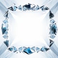 a square frame made of diamonds on a white background Royalty Free Stock Photo