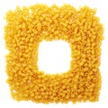 Square frame made of dry ditalini pasta over isolated white background Royalty Free Stock Photo