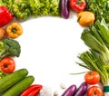 Square frame made from fresh vegetables Royalty Free Stock Photo