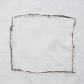 Square frame made from willow branches