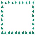 A square frame made up of Christmas trees Royalty Free Stock Photo