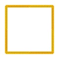 Square frame made from yellow folding rule. Flat style vector illustration isolated on white