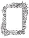 Mandala square frame for printing,engraving or adult coloring book. Vector illustration