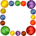 Square Frame of multi-colored wool balls Royalty Free Stock Photo