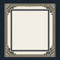 a square frame with an ornate border on a black background Royalty Free Stock Photo