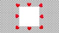 Square Frame with Red Hearts Royalty Free Stock Photo