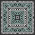 Square frame set template. Bandana with vintage ornament