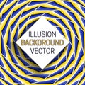 Square frame with shadow on illusion background of moving spiral pattern