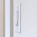 Square frame Side view of electrical rocker light switch mounted on white interior wall Royalty Free Stock Photo