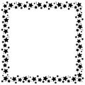 Square frame with stars on white background, golden symbols. Starry night border. Element of design for a holiday, christmas Royalty Free Stock Photo