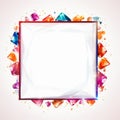 a square frame surrounded by colorful gems