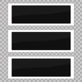 Square frame template. White plastic border on a transparent background. Vector illustration. Photorealistic Vector EPS10. Retro P Royalty Free Stock Photo